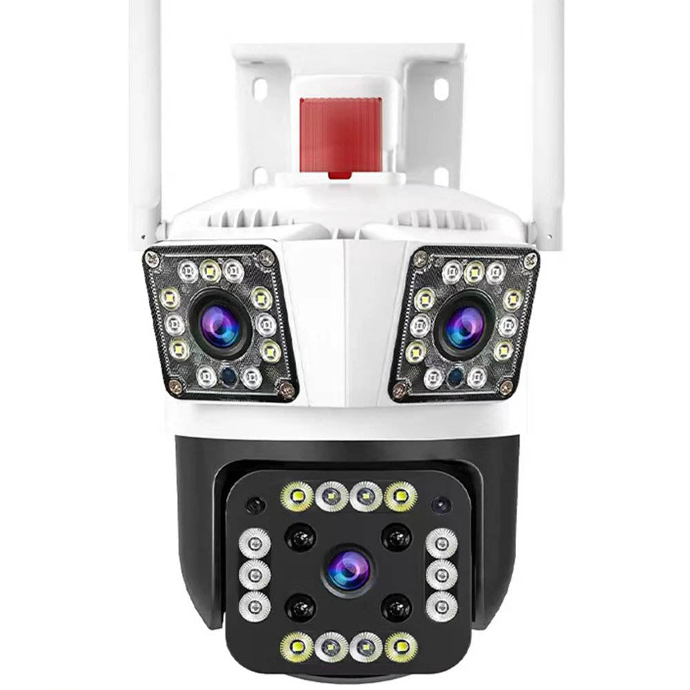 6K 12MP Outdoor PTZ WiFi Triple Lens Security Surveillance CCTV Camera White