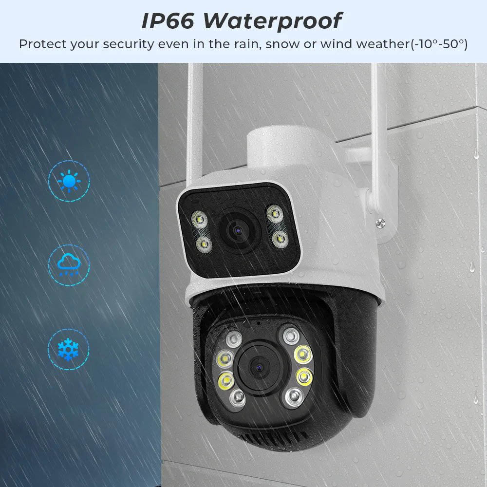 BESDER 4K 8MP Dual Lens PTZ WiFi Security Surveillance CCTV Camera