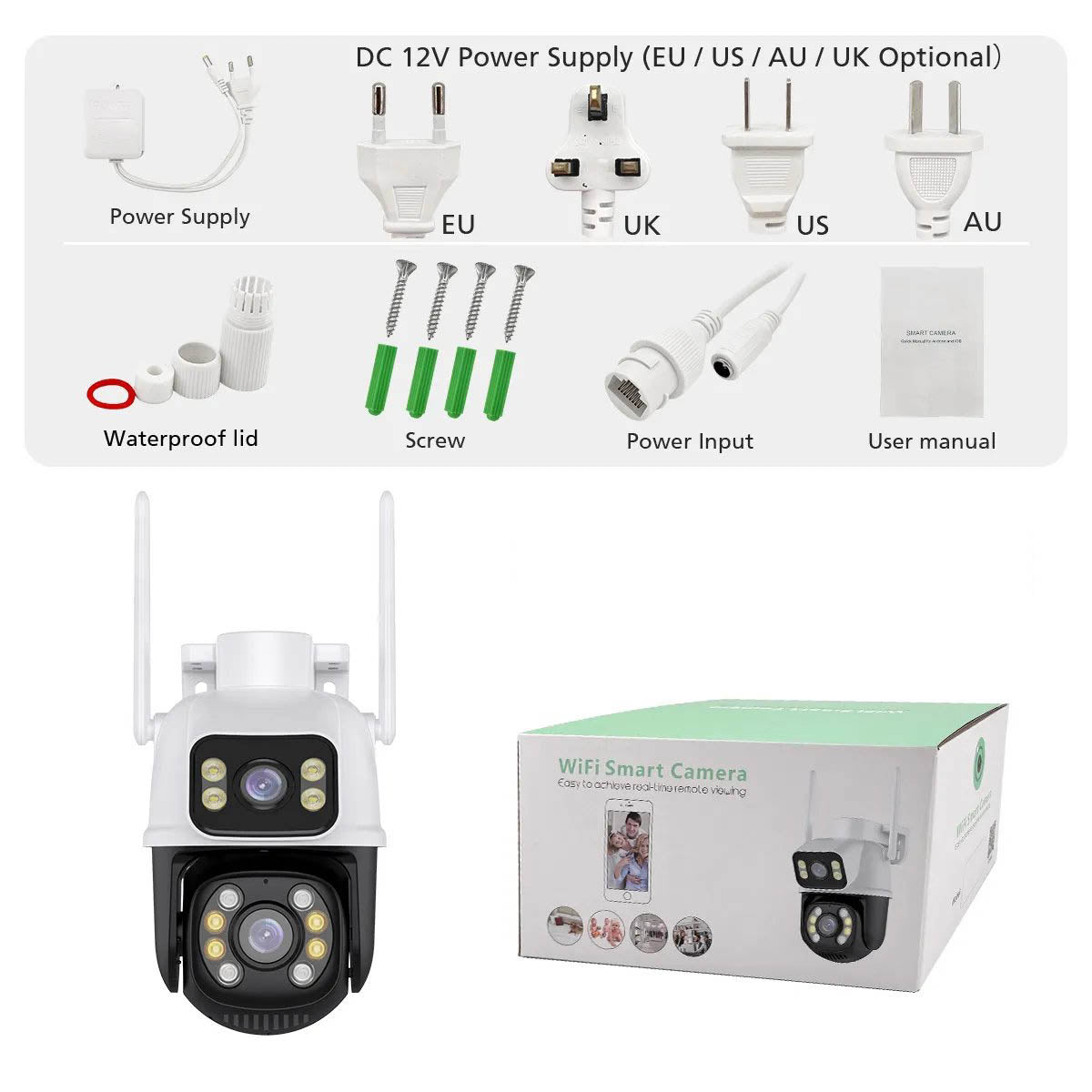 BESDER 4K 8MP Dual Lens PTZ WiFi Security Surveillance CCTV Camera