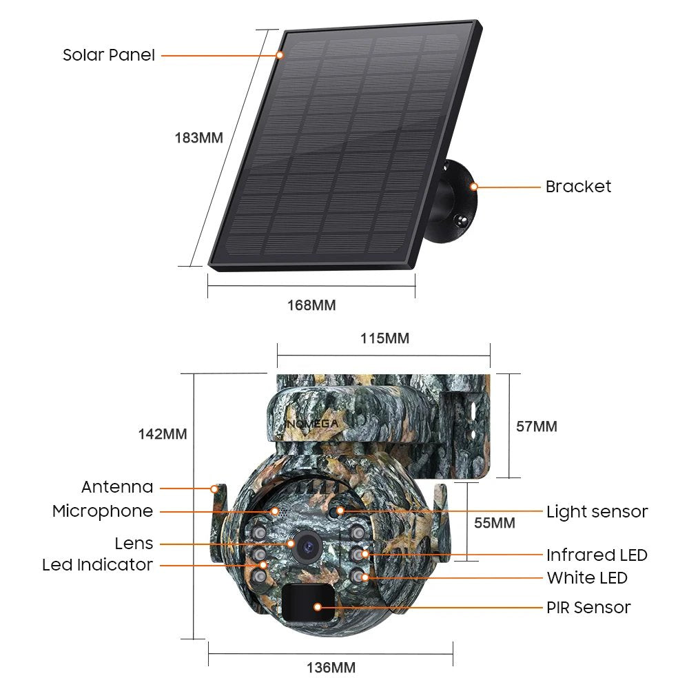 INQMEGA 3MP 4G/WiFi Solar Powered Wildlife Hunting Trail Camera