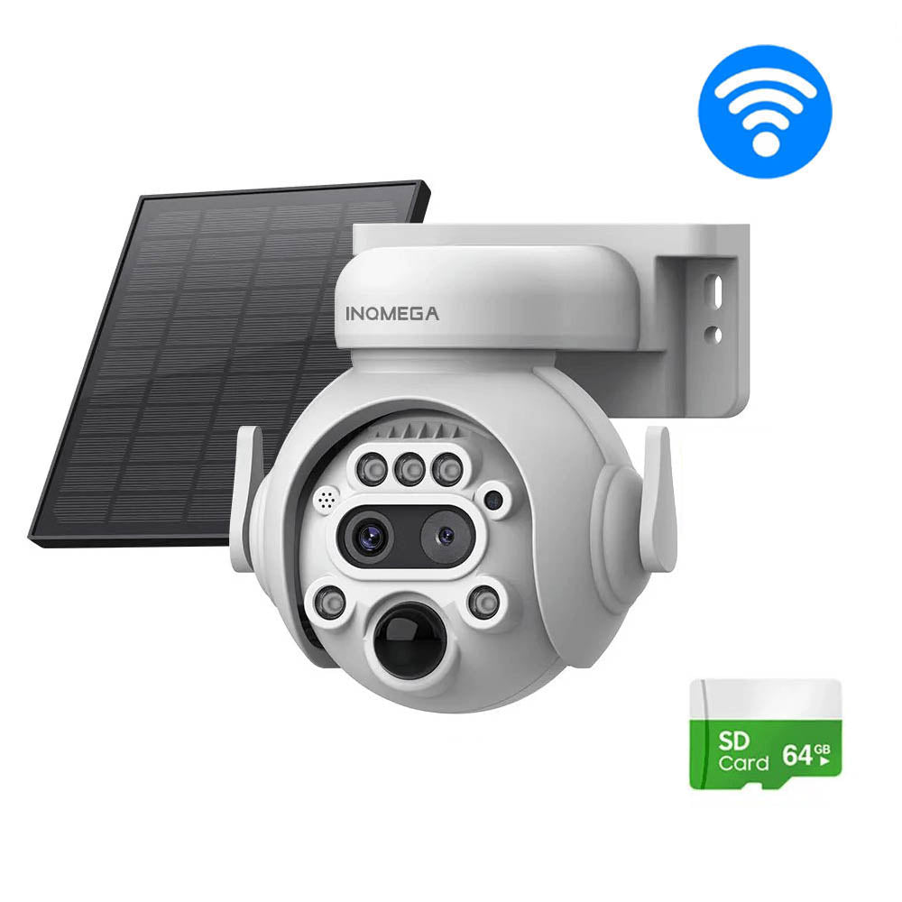 INQMEGA 6MP 4G/WiFi Dual Lens Solar Powered Security Surveillance CCTV Camera