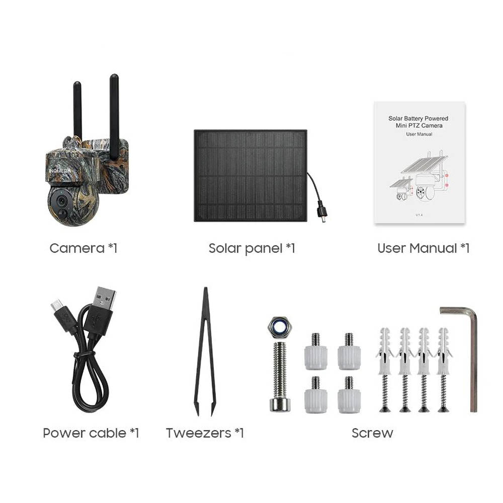 INQMEGA 4G/WiFi 4MP Wildlife Solar Surveillance PTZ Camera