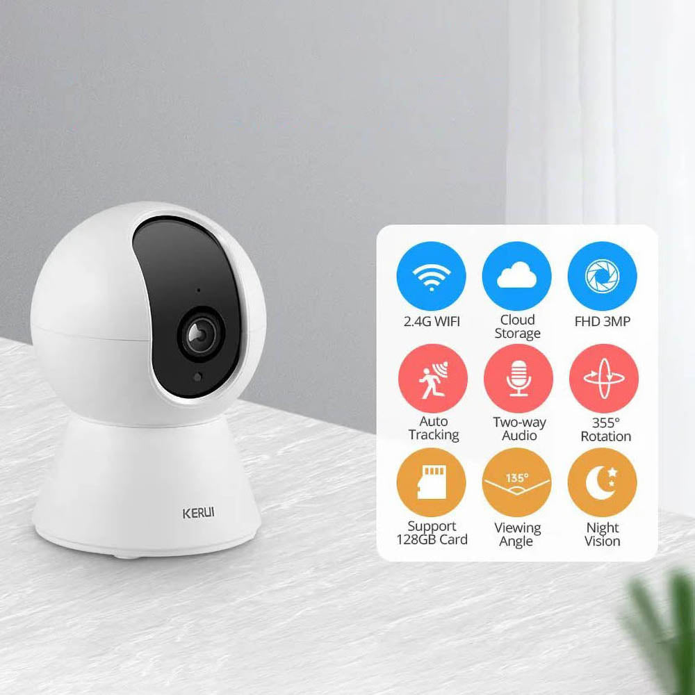 KERUI Tuya Smart Indoor 3MP 5MP Mini WiFi Security Surveillance CCTV Camera