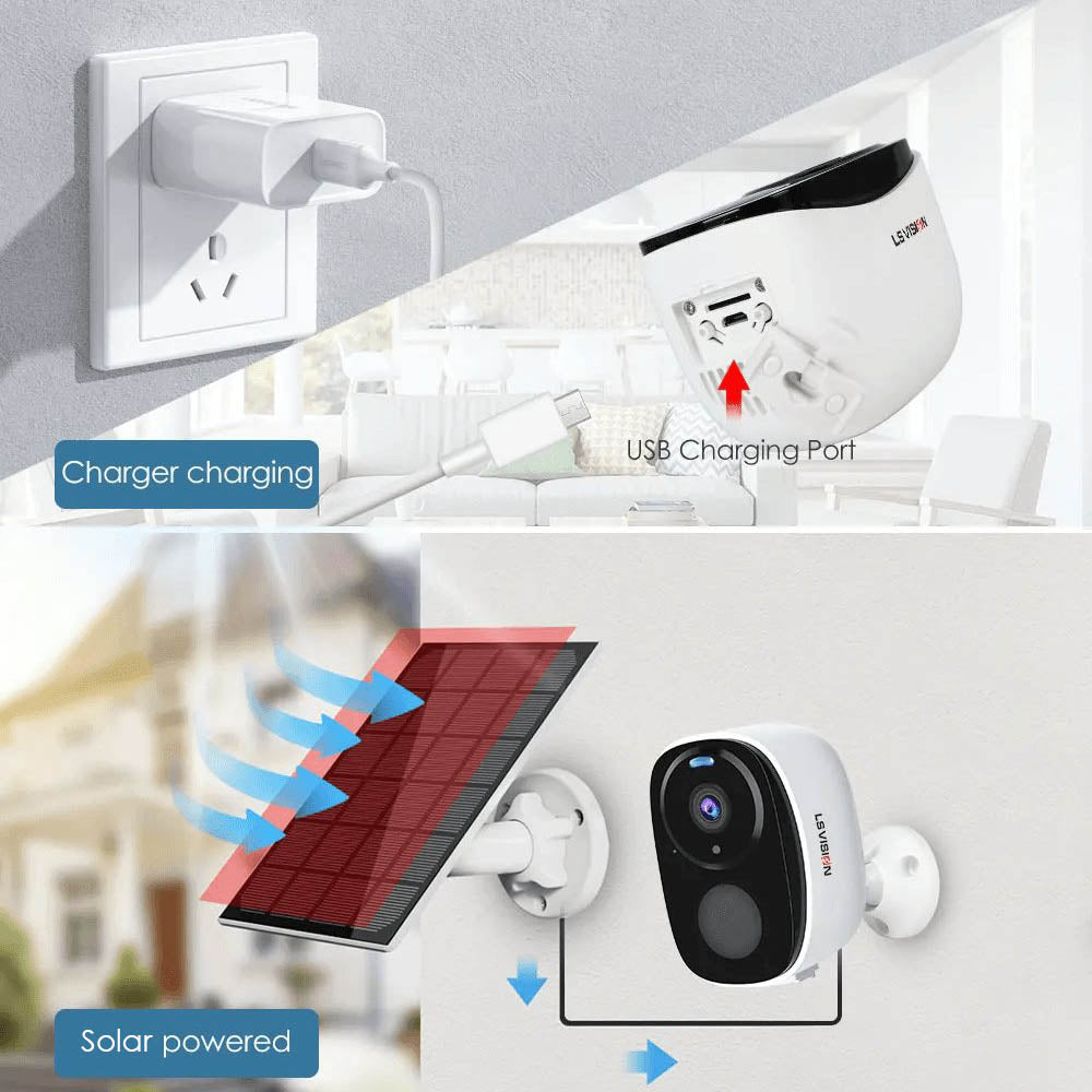 LS VISION 2K Solar Battery WiFi Security Camera