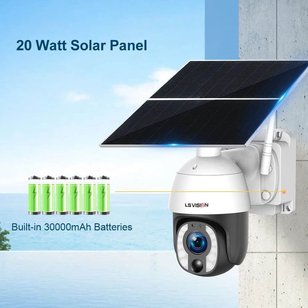 LS VISION 4G 8MP 20W Solar PTZ Surveillance CCTV Camera