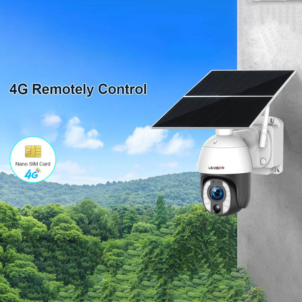 LS VISION 4G 8MP 20W Solar PTZ Surveillance CCTV Camera