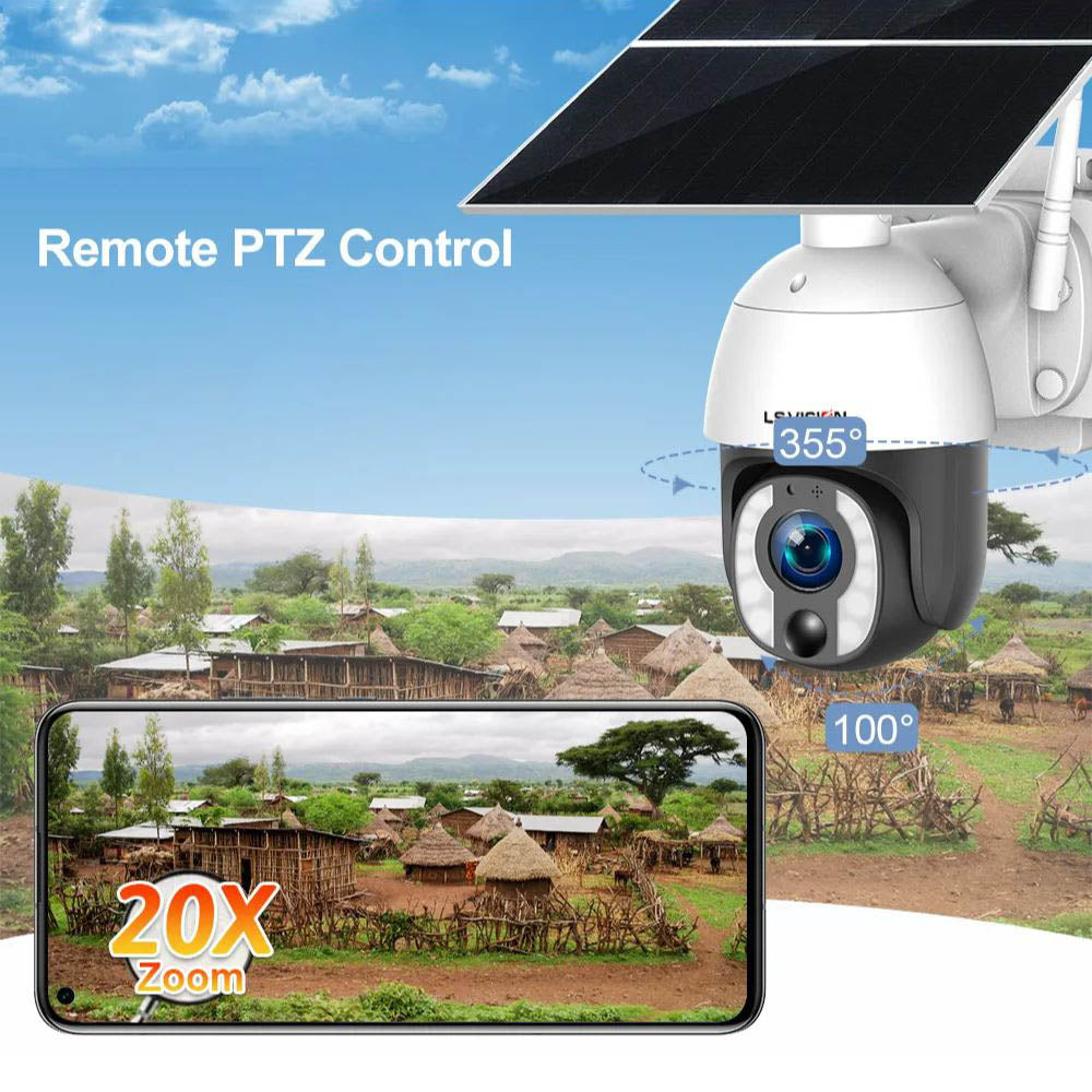 LS VISION 4G 8MP 20W Solar PTZ Surveillance CCTV Camera