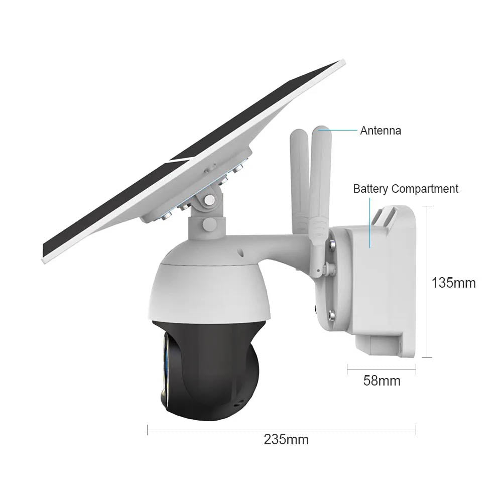 LS VISION 4G 8MP 20W Solar PTZ Surveillance CCTV Camera