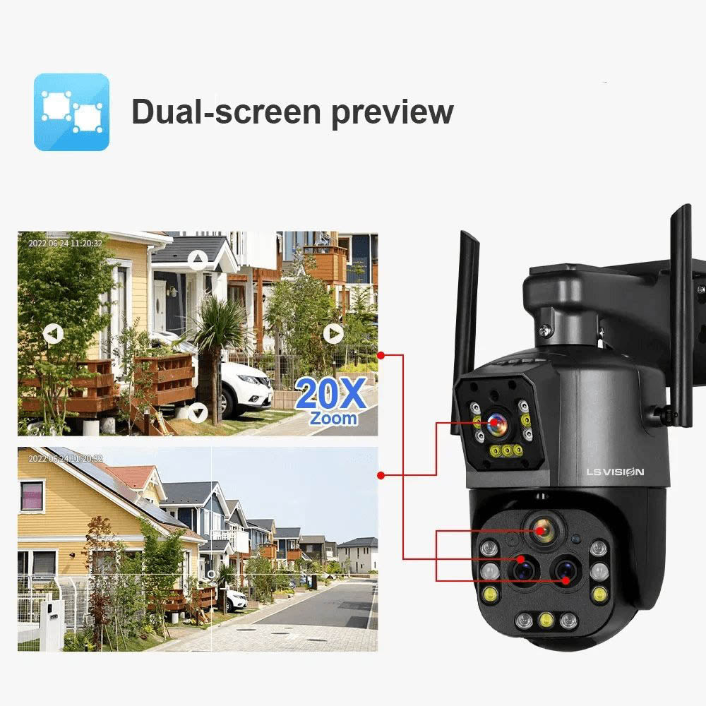 LS VISION 8K 4 Lens WiFi/Ethernet Outdoor PTZ Camera