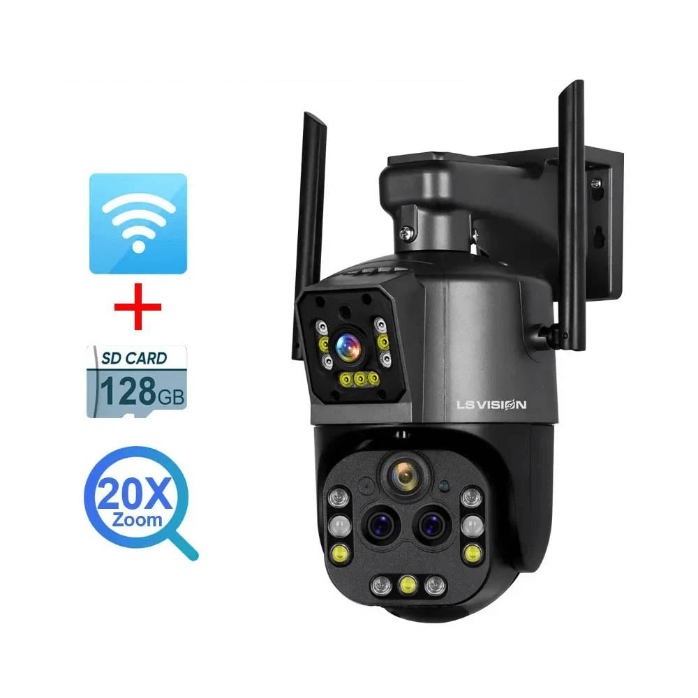 LS VISION 8K 4 Lens WiFi/Ethernet Outdoor PTZ Camera