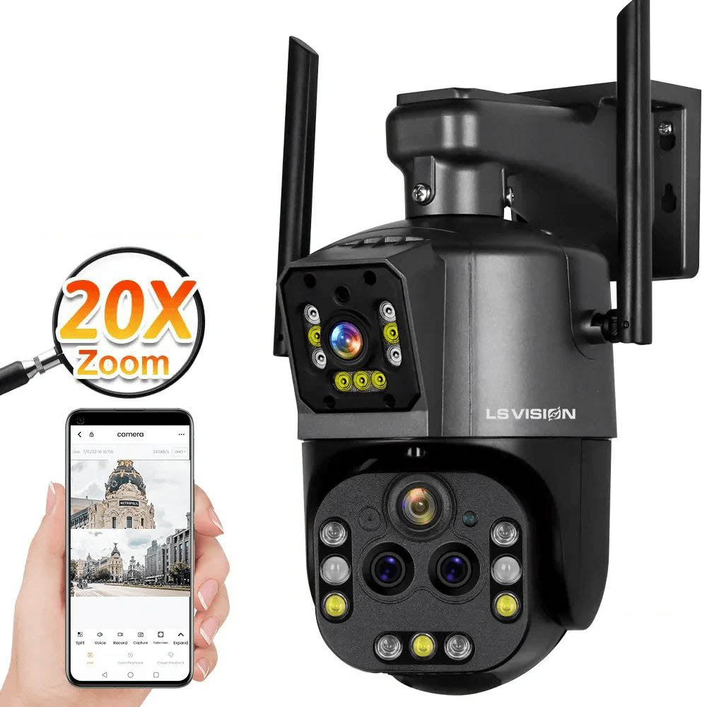 LS VISION 8K 4 Lens WiFi/Ethernet Outdoor PTZ Camera