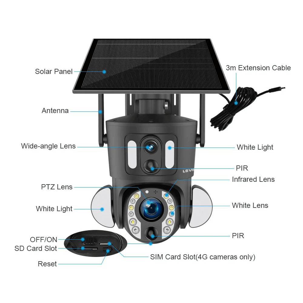 LS VISION 8MP 20X Zoom Dual Lens 4G/WiFi Solar Camera