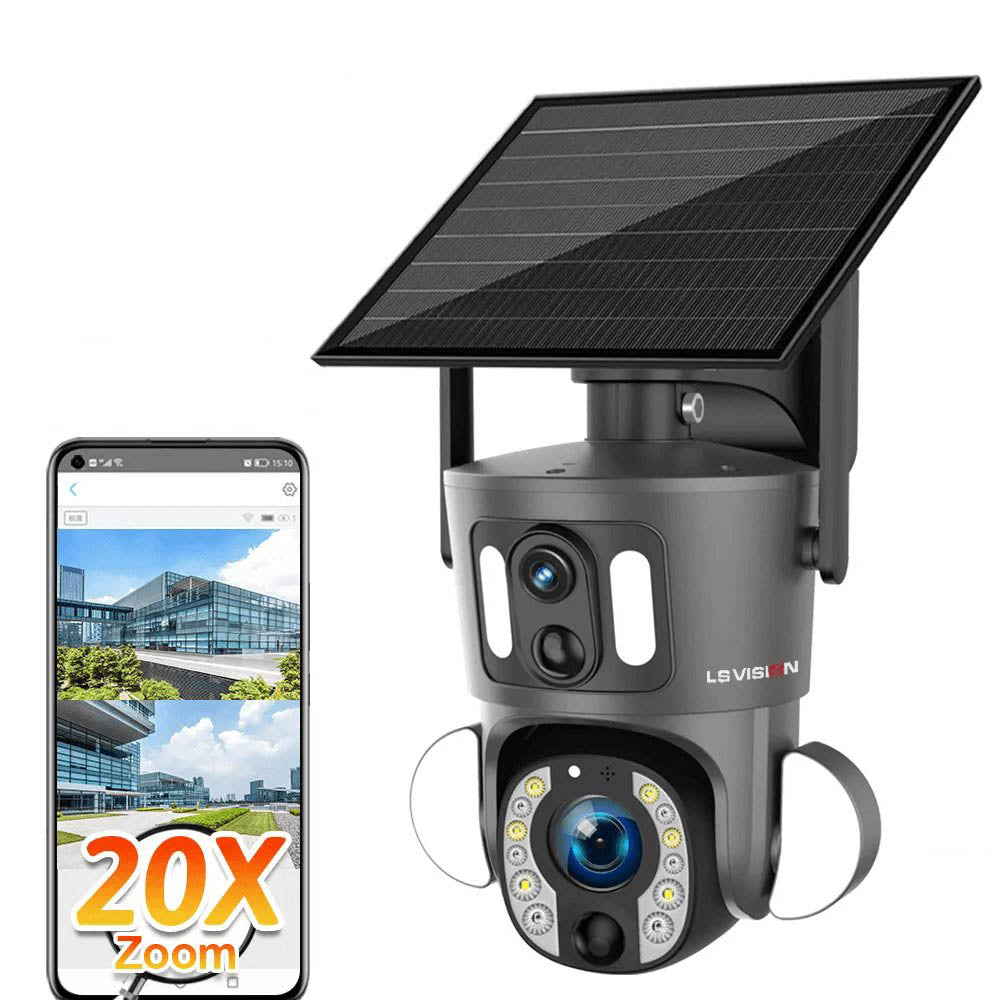 LS VISION 8MP 20X Zoom Dual Lens 4G/WiFi Solar Camera