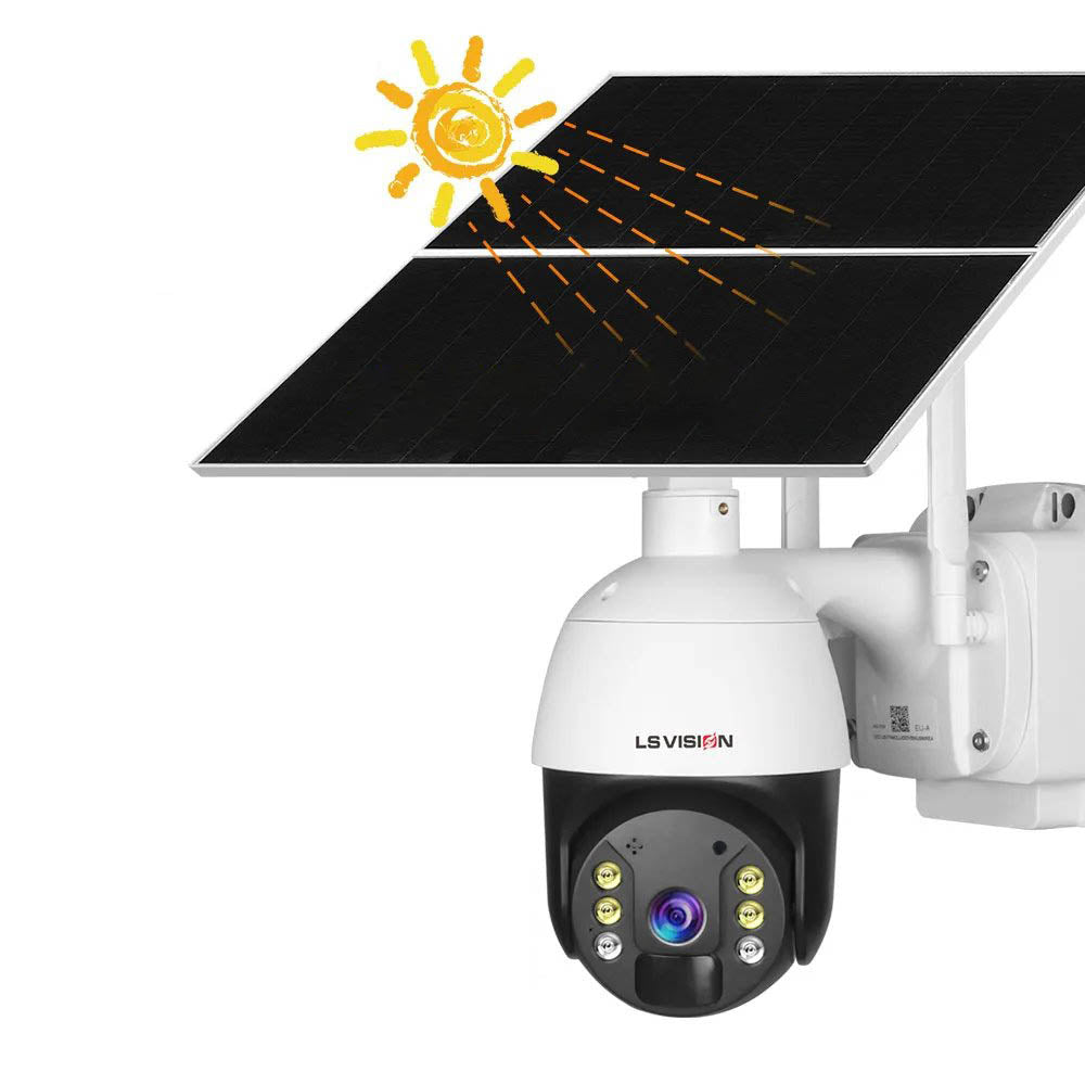 LS VISION Outdoor 20W Solar 1080P 4G PTZ Security Surveillance CCTV Camera