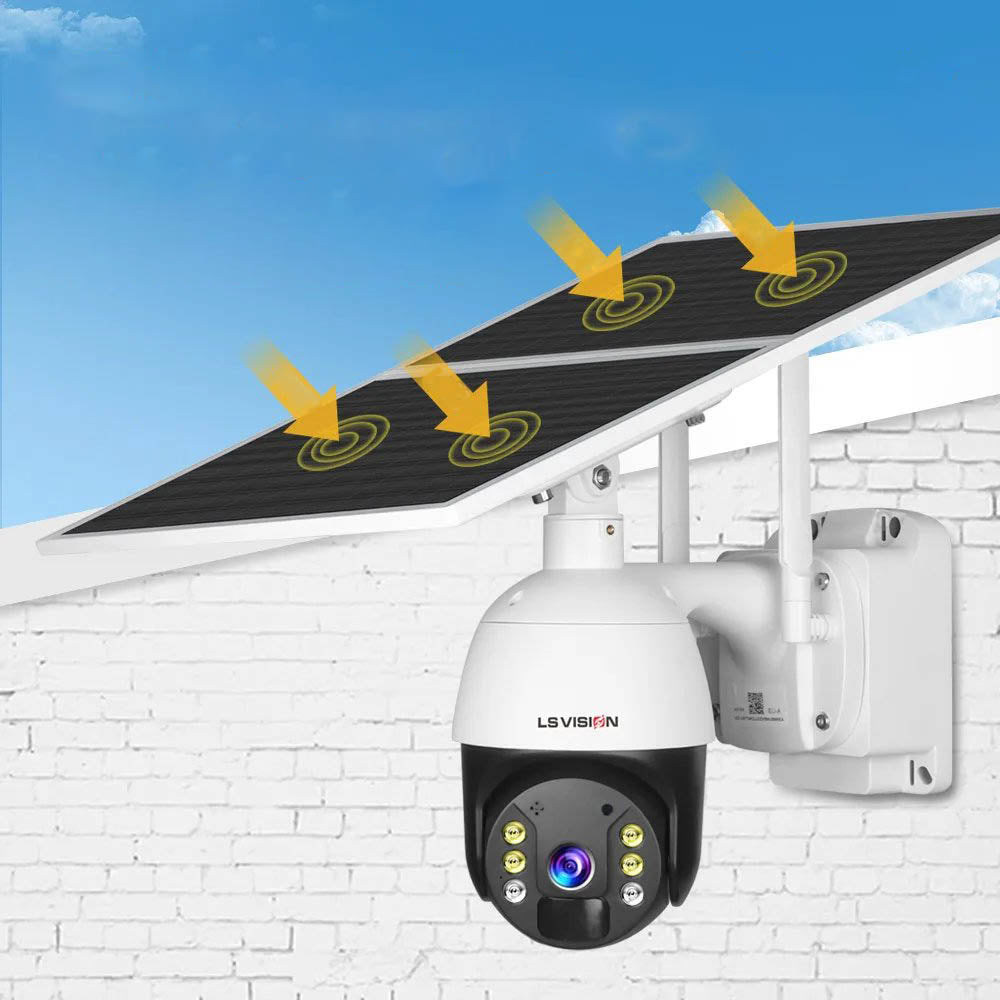 LS VISION Outdoor 20W Solar 1080P 4G PTZ Security Surveillance CCTV Camera