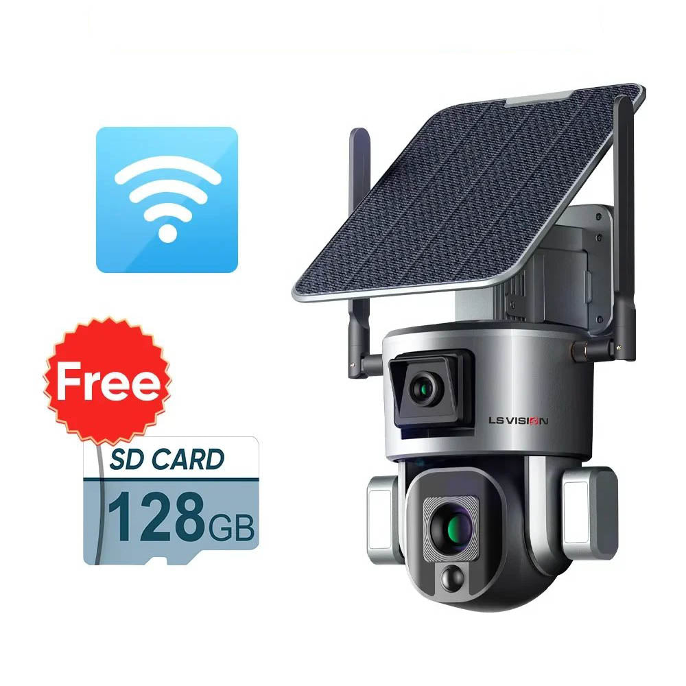 LS VISION 4K 8MP 4G/WiFi Solar PTZ Security Surveillance CCTV Camera