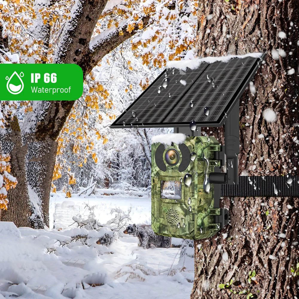 4G 2K 4MP Wildlife Solar Powered Security Surveillance Camera