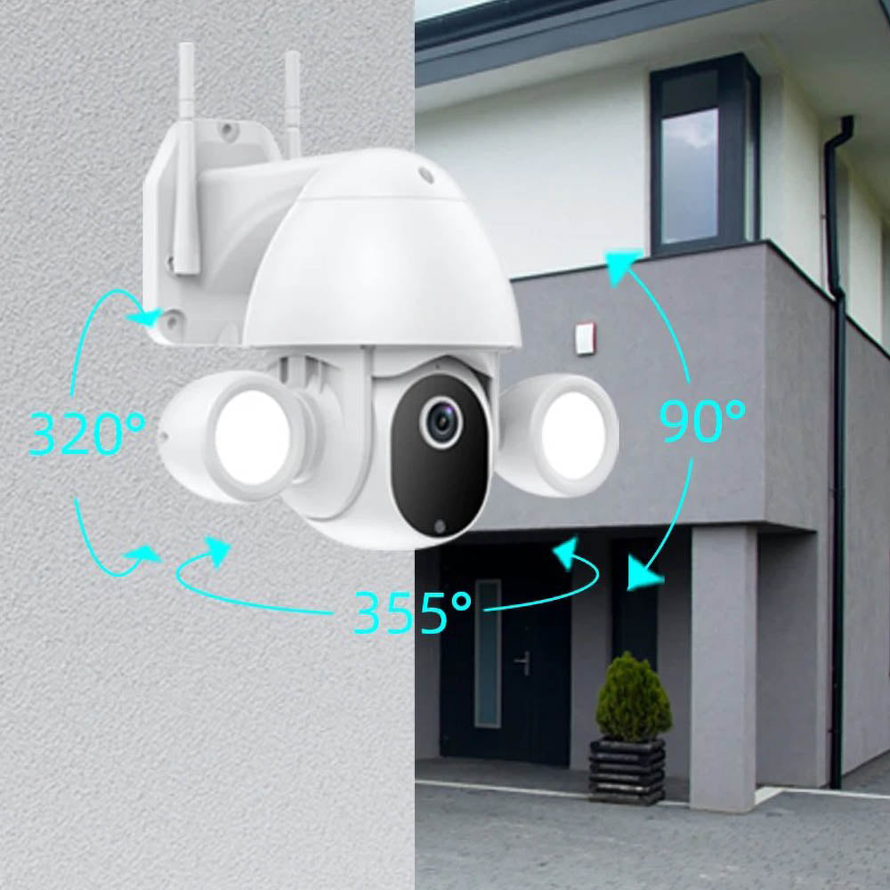 Tuya Smart 3MP Outdoor WiFi PTZ Floodlight Camera