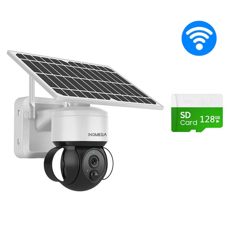 WiFi/4G 3MP Solar Powered Floodlight PTZ Security Surveillance CCTV Camera White