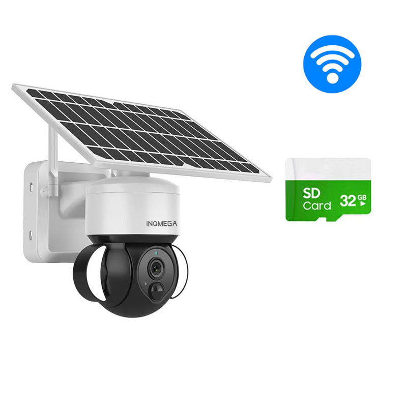 WiFi/4G 3MP Solar Powered Floodlight PTZ Security Surveillance CCTV Camera White