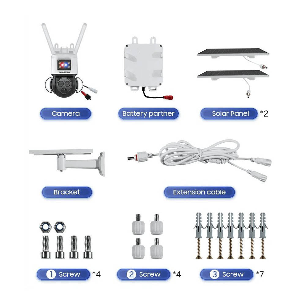 INQMEGA 6MP Dual Lens 4G Solar Powered Floodlight Camera