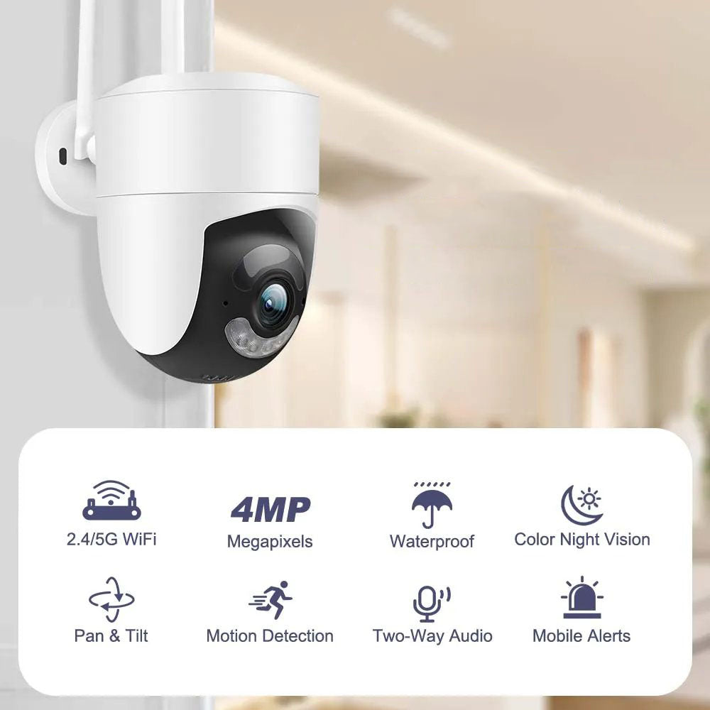 Tuya Smart 2K 4MP WiFi Outdoor Indoor PTZ Security Surveillance CCTV Camera