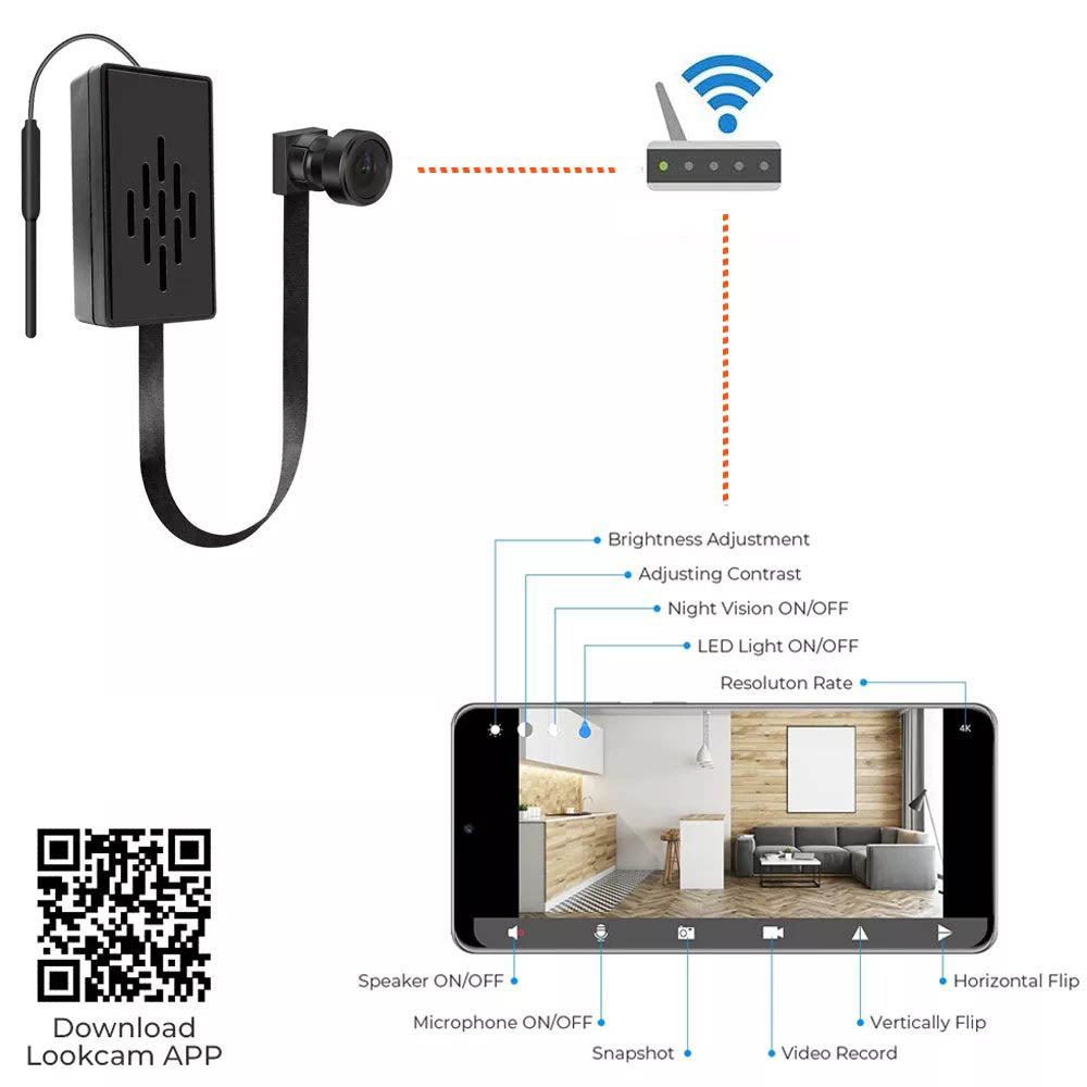 1080P WiFi Hidden Mini Security Surveillance Camera with 600mAh Battery