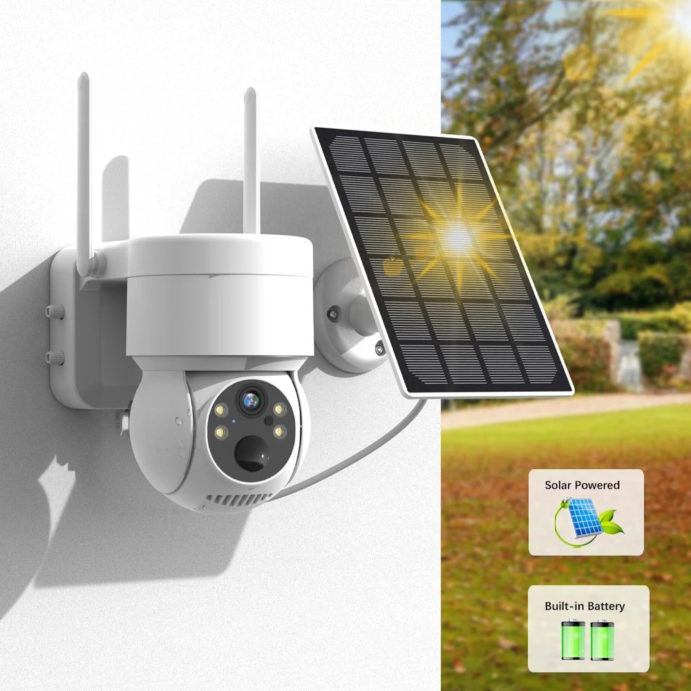 4MP WiFi Outdoor Solar Built-in Battery Security Surveillance CCTV Camera