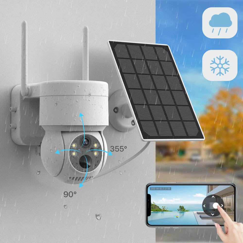 4MP WiFi Outdoor Solar Built-in Battery Security Surveillance CCTV Camera