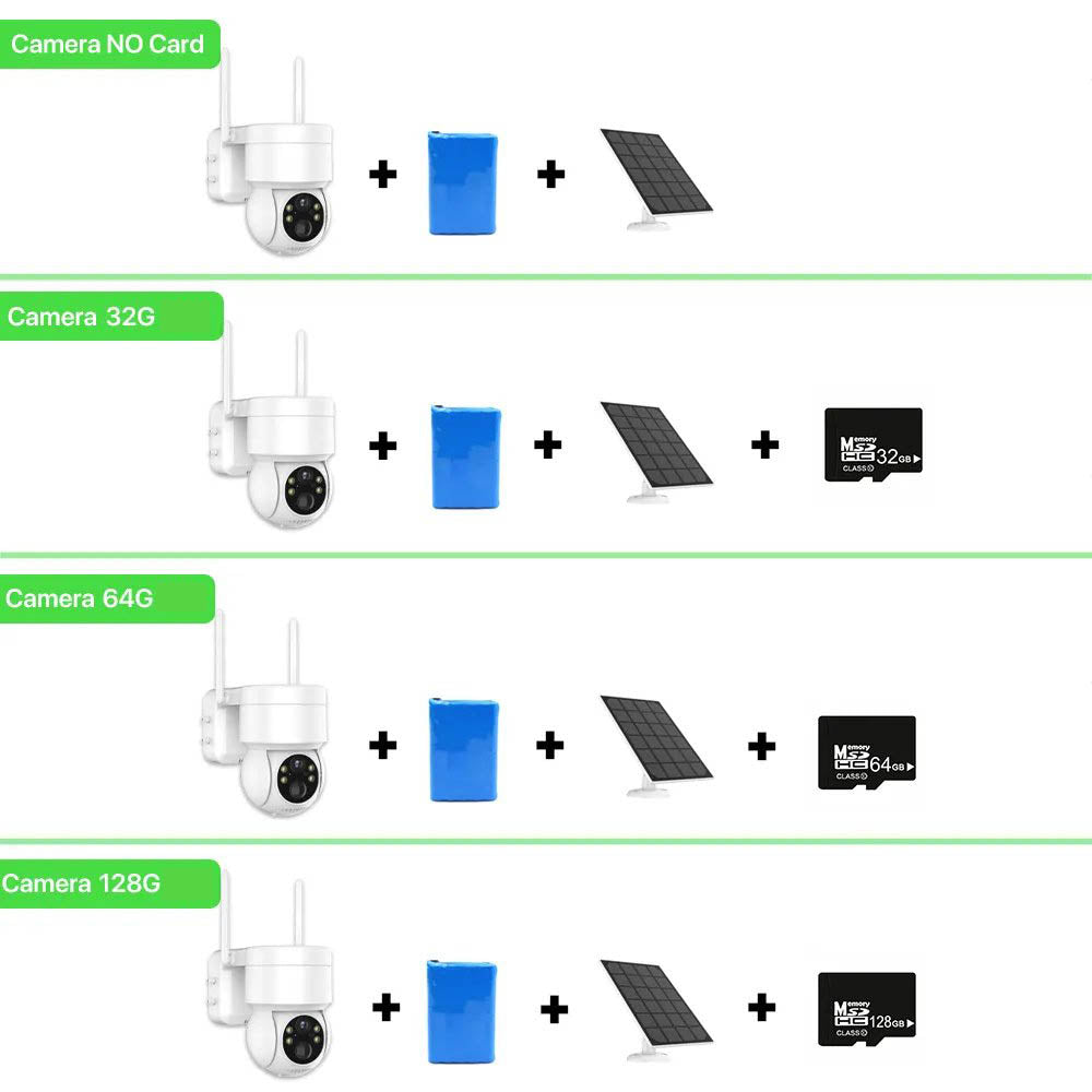 4MP WiFi Outdoor Solar Built-in Battery Security Surveillance CCTV Camera