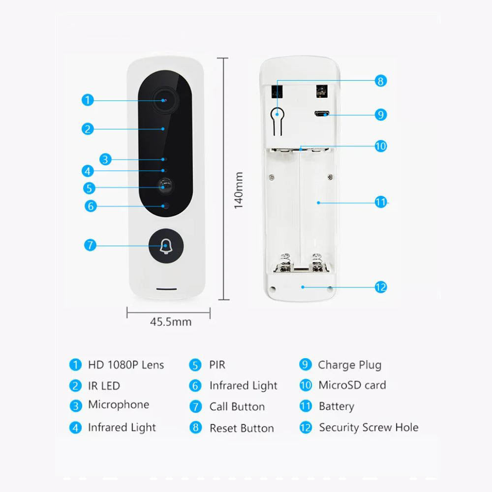 Jeatone WiFi Smart Video Doorbell