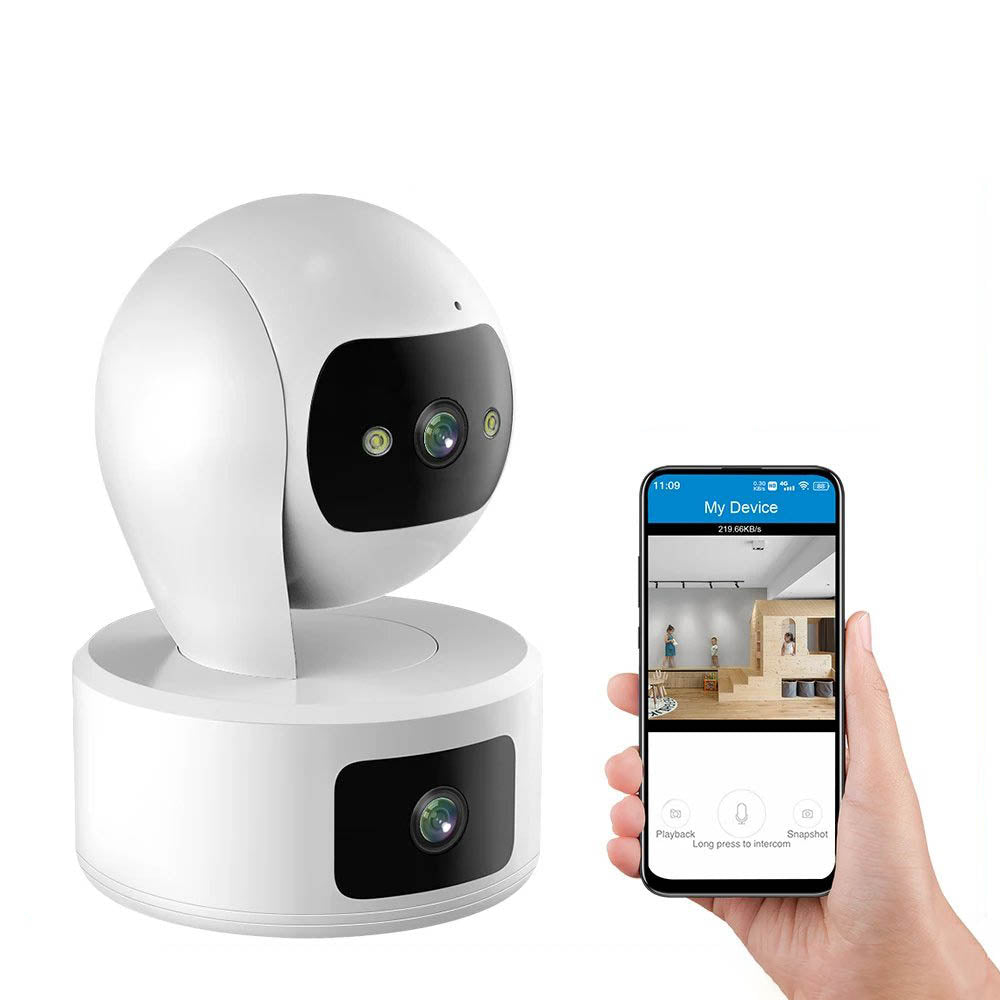 LMAKOOK Indoor 4MP 6MP Dual Lens PTZ Mini WiFi Security Surveillance CCTV Camera