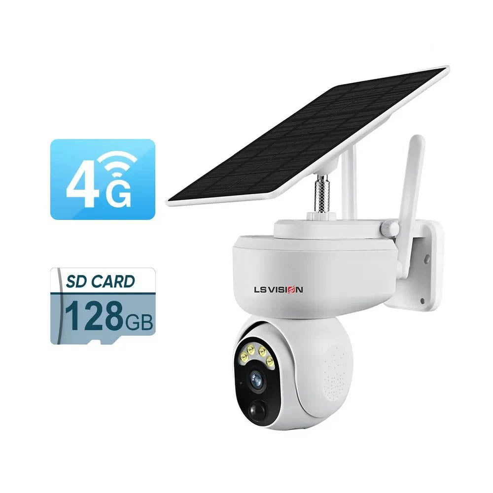 LS VISION 4MP 2K Outdoor Solar 4G/WiFi PTZ Security Surveillance CCTV Camera