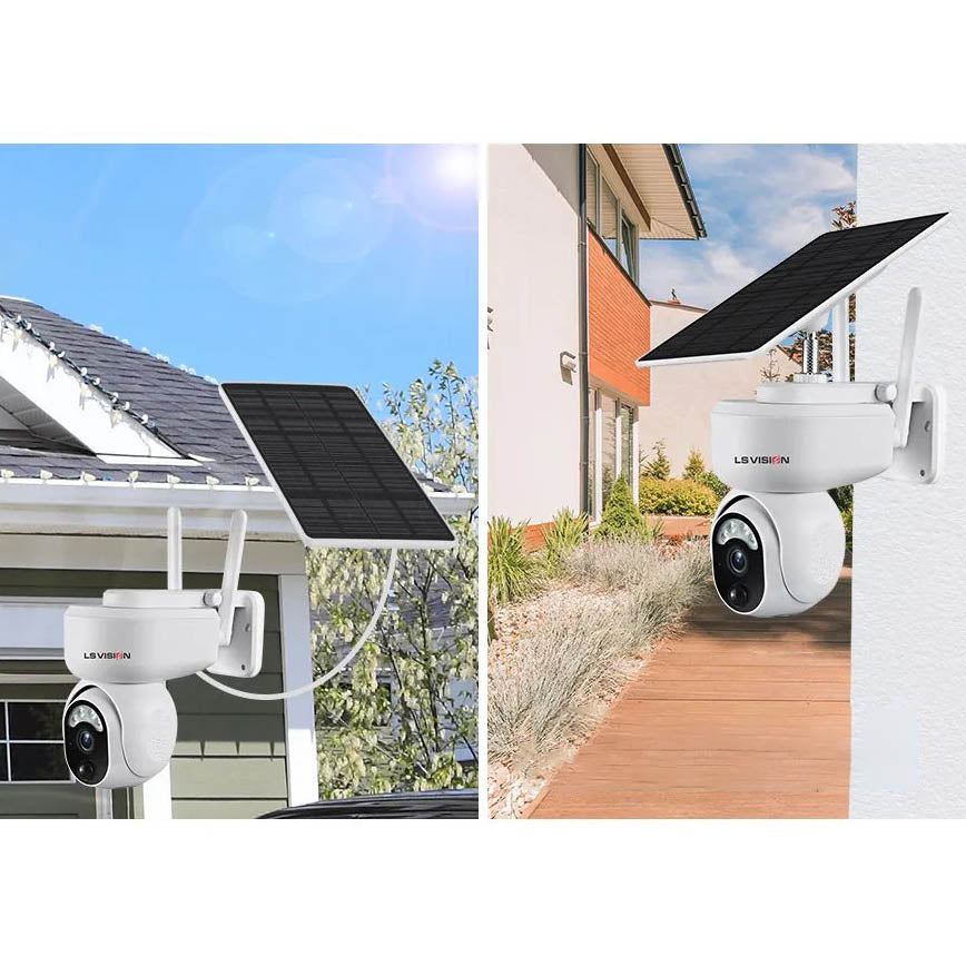 LS VISION 4MP 2K Outdoor Solar 4G/WiFi PTZ Security Surveillance CCTV Camera