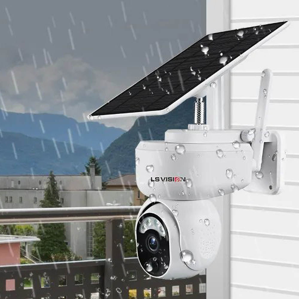 LS VISION 4MP 2K Outdoor Solar 4G/WiFi PTZ Security Surveillance CCTV Camera