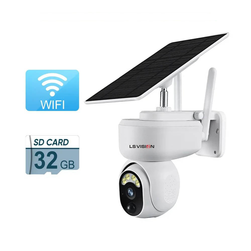 LS VISION 4MP 2K Outdoor Solar 4G/WiFi PTZ Security Surveillance CCTV Camera