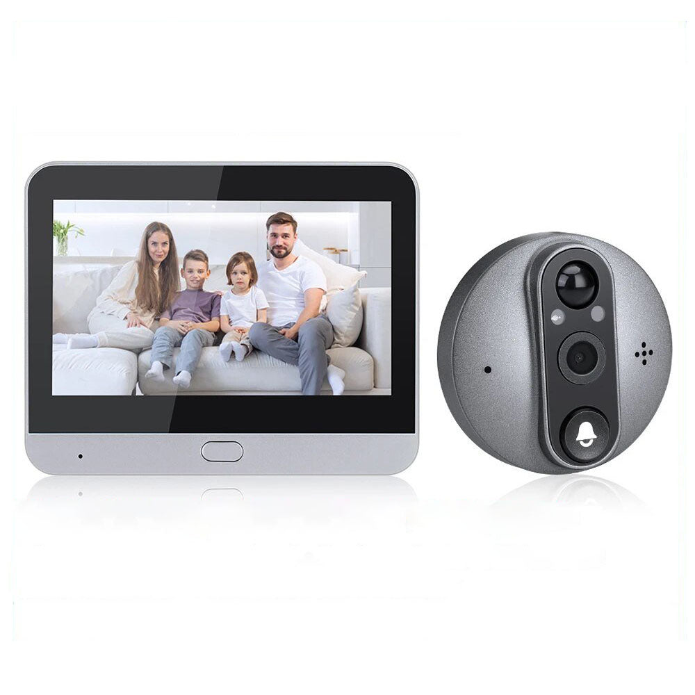 Sectyme Tuya Smart 1080P WiFi Peephole Video Doorbell with 4.3 Inch Screen