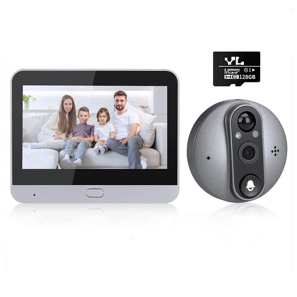 Sectyme Tuya Smart 1080P WiFi Peephole Video Doorbell with 4.3 Inch Screen