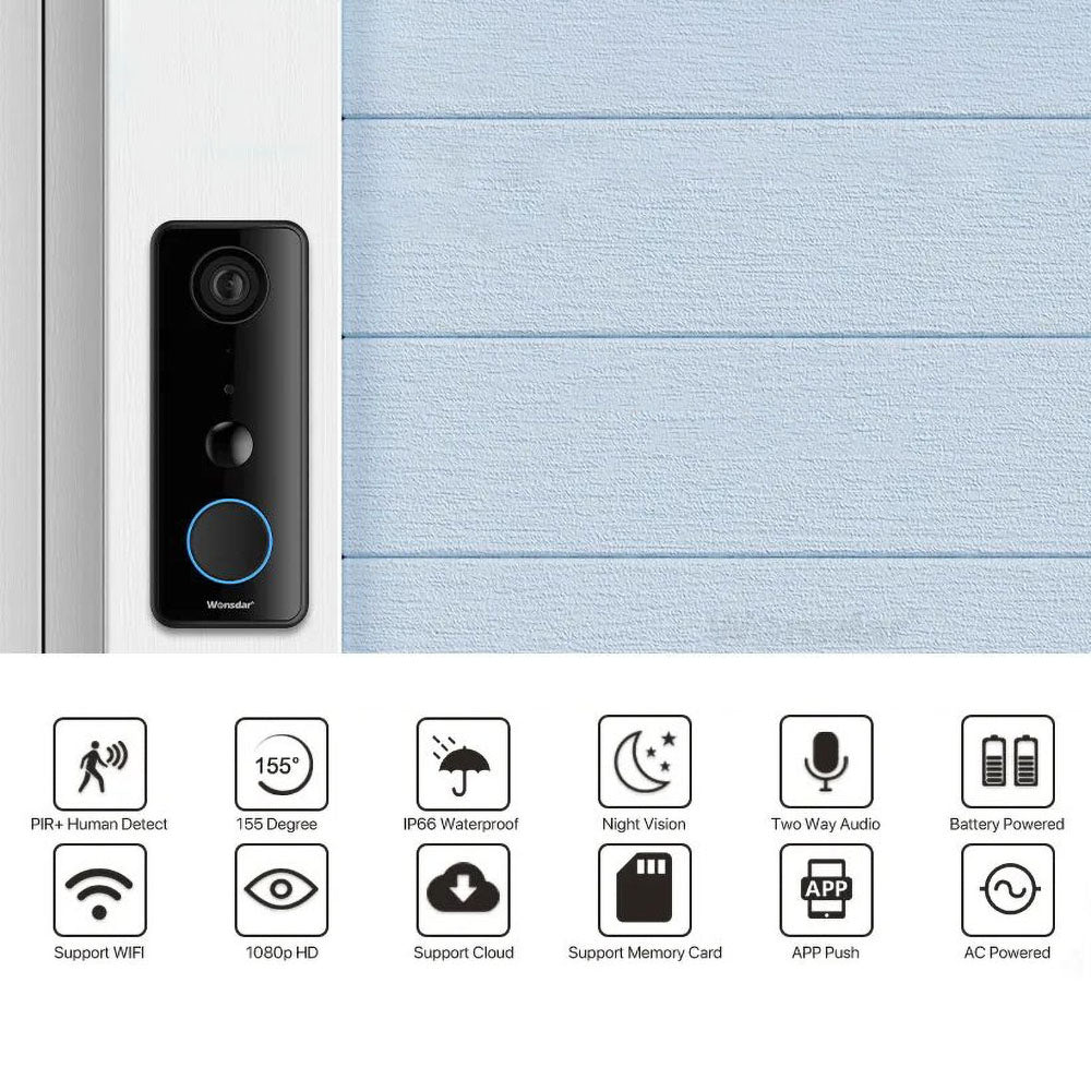 Tuya Smart Outdoor 1080P WiFi Security Surveillance Video Doorbell