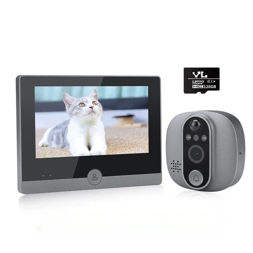 WSDCAM Tuya Smart 1080P WiFi Peephole Video Doorbell with 4.3 Inch Screen