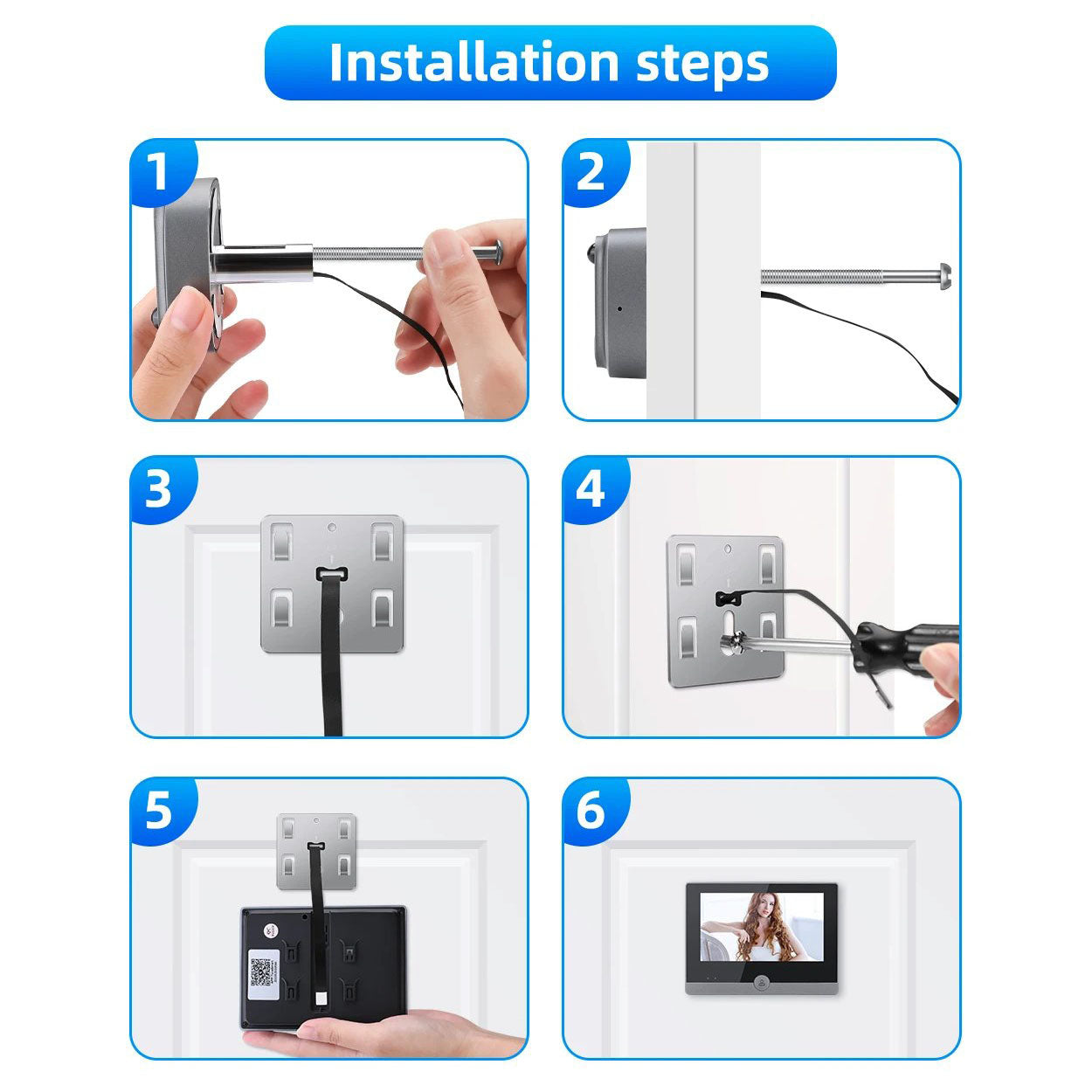 WSDCAM Tuya Smart 1080P WiFi Peephole Video Doorbell with 4.3 Inch Screen