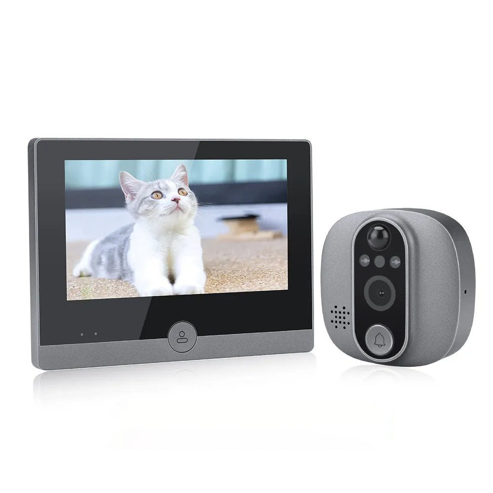 WSDCAM Tuya Smart 1080P WiFi Peephole Video Doorbell with 4.3 Inch Screen