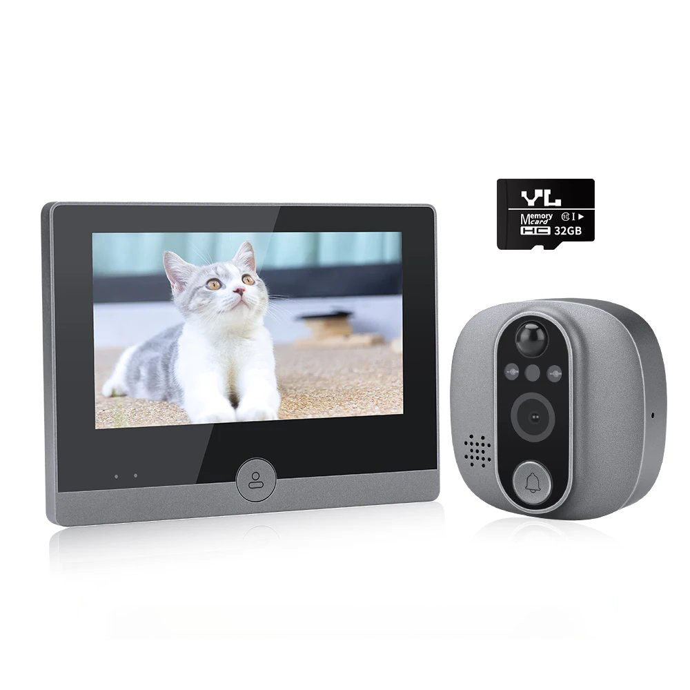 WSDCAM Tuya Smart 1080P WiFi Peephole Video Doorbell with 4.3 Inch Screen